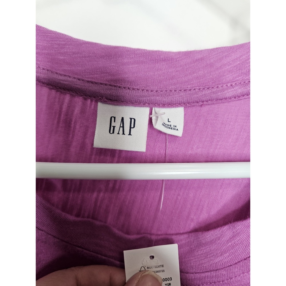 Gap Women's Pink Short Sleeve T-Shirt Dress Size L Tie Front Waist 100% Cotton - Picture 3 of 8